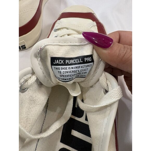 Size 11 - Pop Trading Company x Converse Jack Purcell Pro Low Egret Red - Picture 6 of 10